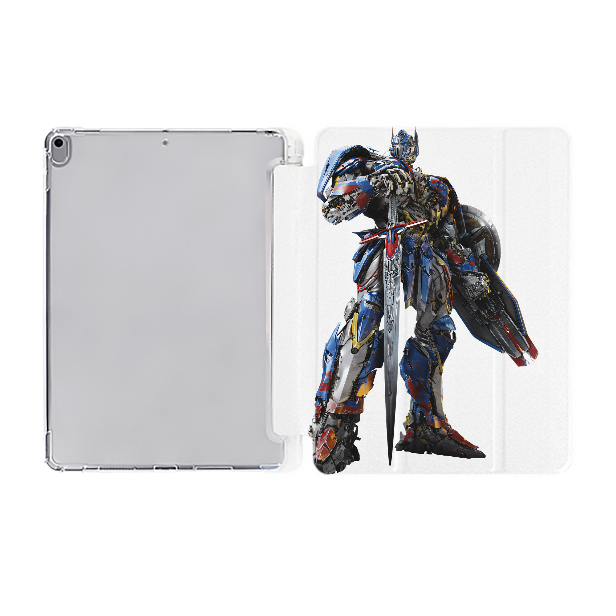 （画像用） Transformers トランスフォーマー IPad ケース ペン収納付き 三つ折りスタンド PUレザー×シリコン 対応機種9.5/10.5/10.9インチ